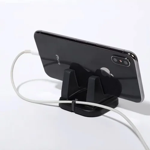 Miniatura 6 de Soporte para teléfono de coche, soporte de teléfono de silicona giratorio de 360° para salpicadero de coche con ranura para cable, compatible