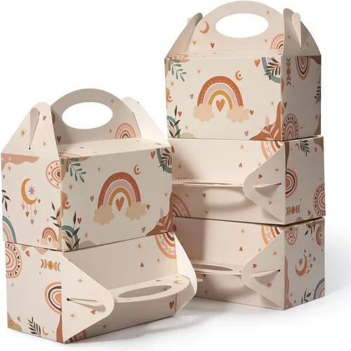 Miniatura 13 de 12 Piezas Cajas Pequeñas de Dulces para Fiestas, Bolsas de Regalo de Dulces, Galletas y Golosinas de 6 Pulgadas, Caja Triangular para Fiesta