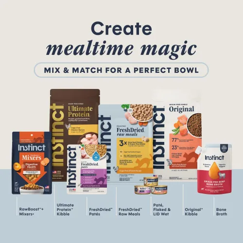 Miniatura 9 de Instinct Guarnición liofilizada de alimento para gato Raw Boost Mixers sin granos, receta completamente natural de Nature's Variety, Pollo