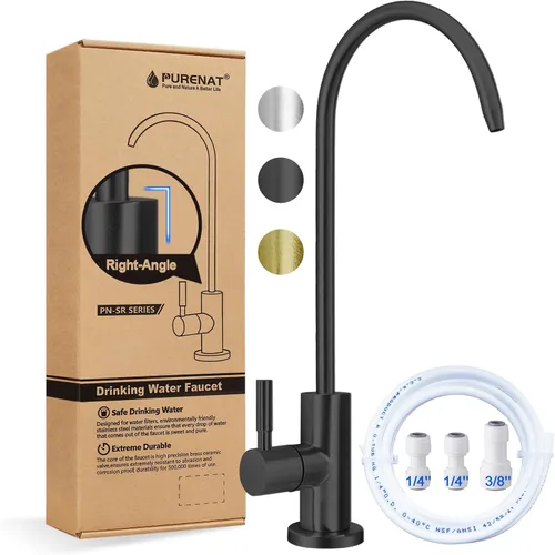 Miniatura 8 de Grifo de agua potable – Grifo de agua filtrado de vástago de rosca larga para encimera gruesa, grifo de ósmosis inversa sin plomo con manguera