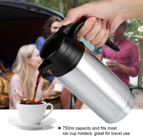 Miniatura 2 de Hervidor de acero inoxidable para coche, taza de agua de calefacción eléctrica, taza de café de calefacción, botella de agua de viaje, taza