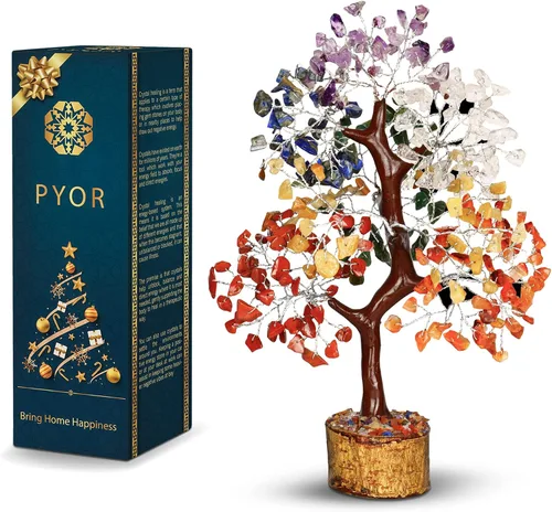 Miniatura 8 de PYOR Árbol bonsái de cristal de 7 chakras, 10-12 pulgadas, rojo, amatista, lapislázuli, cornalina, cuarzo transparente, aventurina amarilla
