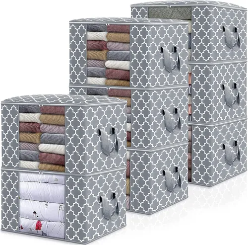 Miniatura 25 de WISELIFE Bolsas de almacenamiento, organización de ropa de manta grande y contenedores de almacenamiento para ropa de cama, edredones, organizador