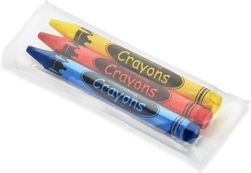 Crayonking 100 juegos de paquetes de 3 unidades en celofán (300 crayones a granel) – Restaurantes, aulas, fiestas y eventos – Crayones no tóxicos,