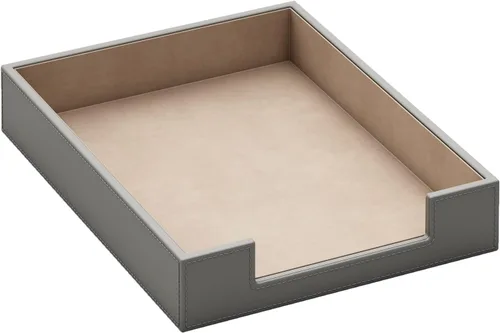Miniatura 7 de Bandeja de cartas de cuero, organizador de escritorio elegante THIPOTEN para suministros de oficina, correo, papel, archivo, revista, organización