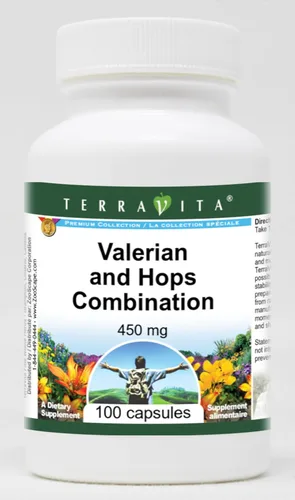 Combinación de Valeriana y Lúpulo - 450 mg (100 Cápsulas, ZIN: 513920)