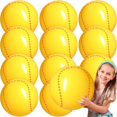 Miniatura 9 de Chivao Paquete de 12 pelotas de playa inflables de fútbol de 16 pulgadas, juguetes gigantes para piscina, juguetes de piscina para verano
