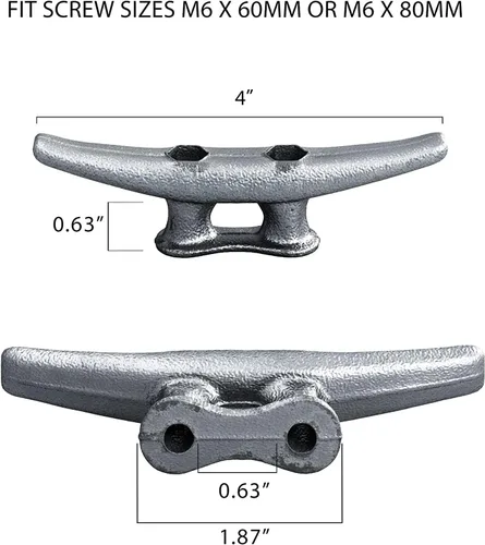 Miniatura 3 de Tacos de muelle de hierro galvanizado de 4" (paquete de 8)