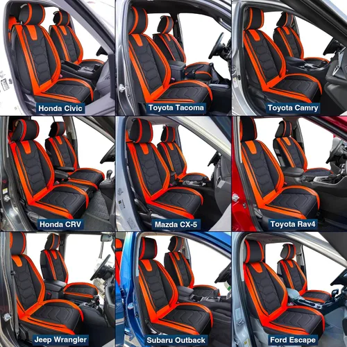 Miniatura 3 de OASIS AUTO Fundas de asiento delantero de automóvil, fundas de asiento impermeables de piel sintética para automóviles, ajuste universal para SUV