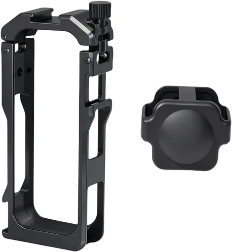 Miniatura 9 de Funda metálica para Insta360 X4 Air Jaula de aleación de aluminio, soportes dobles para zapata fría, rosca de 1/4", cubierta de lente incluida