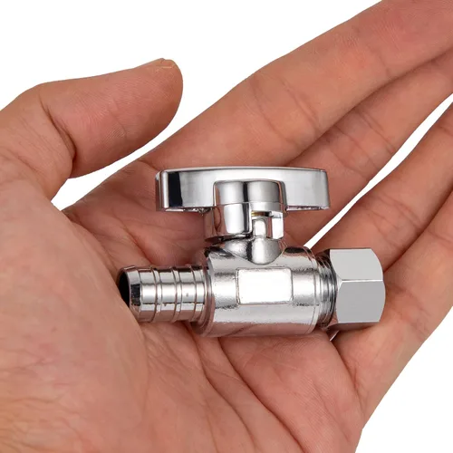 Miniatura 3 de Válvula de Parada Recta Pex de 1/2", Válvula de Cierre para Lavabo e Inodoro, Paquete de 2 Válvulas de Parada Recta Giratorias 3/8" DE Compresión X