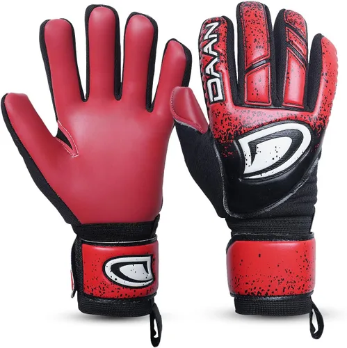 Miniatura 9 de Guantes de portero de fútbol para niños con dedo, agarre de látex fuerte, dedos y palmas acolchados, transpirables, muñeca ajustable, duraderos