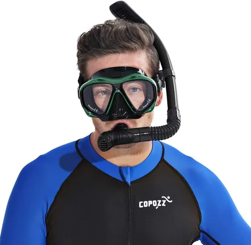Miniatura 5 de COPOZZ Snorkel Mask Adult – Anti-Fog Scuba Mask with Nose Cover, Tempered Glass Snorkeling Gear for Adults