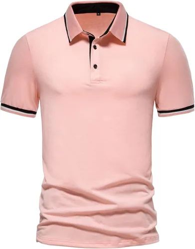 Miniatura 2 de ZDFER - Polo de manga corta con solapa ajustada para hombre, estilo casual, polos de golf, deportes de verano, camisetas de algodón absorbente