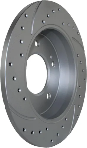 Miniatura 6 de Rotores de disco sólidos con revestimiento ranurado perforado de 10.315 in y pastillas de cerámica Akebono ProACT Sensores acústicos Kit de freno