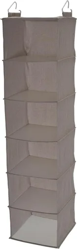 Household Essentials Organizador de armario colgante de 6 estantes, estante de armario colgante, estante de tela de lino y estantería de PEVA Gris