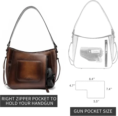 Miniatura 2 de Montana West Monederos de cuero genuino para mujer, bolsos Hobo con asa de herramientas y borlas