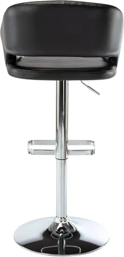 Miniatura 8 de Vogue Furniture Direct Taburete de bar ajustable con respaldo y brazos huecos, moderno taburete giratorio de piel sintética, silla de barra de Negro