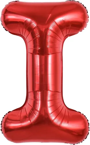 Miniatura 25 de TONIFUL Globos de Letras Rojas Brillantes Grandes de 40 Pulgadas A-Z, Globos Gigantes Jumbo de Helio de Papel de Aluminio Mylar Letra K Grande