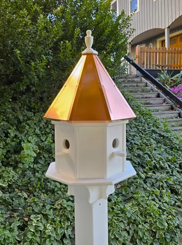 Miniatura 3 de Amish Handmade Birdhouse With Copper Roof, Bird Feeder