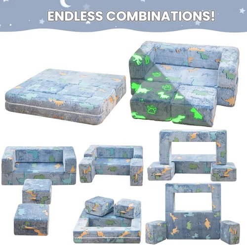 Miniatura 3 de furlinkhm Sofá para Niños Pequeños, Sofá de Juego para Niños con Iluminación en la Oscuridad, Sofá Plegable para Niños Pequeños, Sofá Plegable