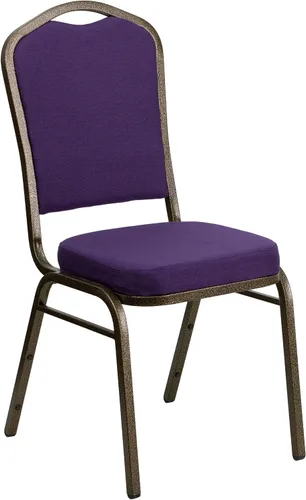 Miniatura 38 de Flash Furniture HERCULES Series - Silla apilable para banquetes con respaldo de corona en tela negra con estampado, marco de vena plateada Tela