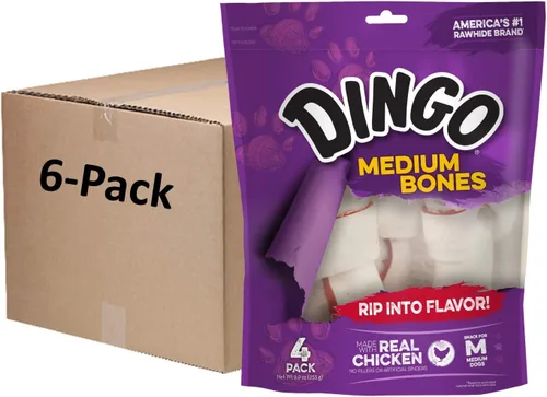 Miniatura 7 de Dingo Huesos medianos premium, cuero crudo para perros, hechos con pollo real