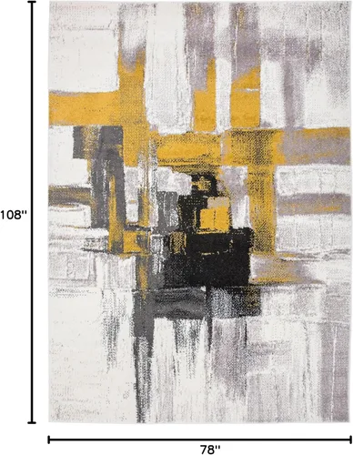 Miniatura 27 de Rugshop Alfombra Corredor Abstracta Contemporánea Negra — No Desprende Pelusa para Pasillo, Entrada y Cocina 2' x 7