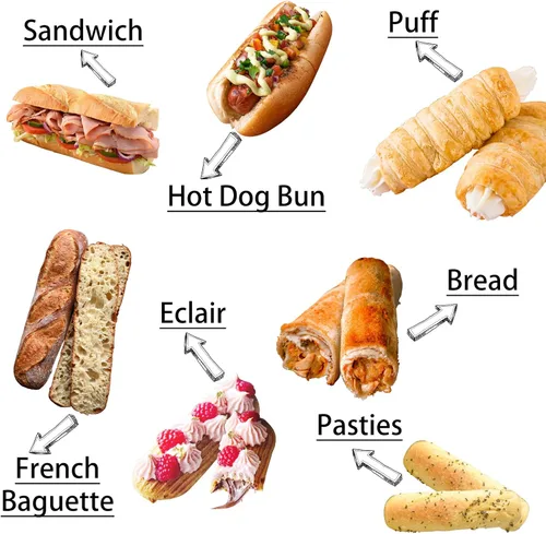 Miniatura 3 de Pan para hornear baguette pan perforado Eclair hojas de malla molde de silicona estrecha barra rectangular 15.748x11.732x0.197 in 16-cavidad por