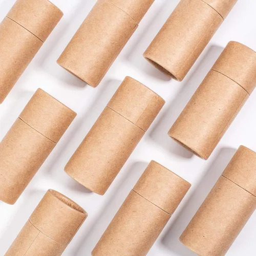 Miniatura 5 de BENECREAT 12 tubos de cartón Kraft BurlyWood de 0.3 fl oz, recipientes redondos de cartón, tubos de bálsamo labial, tubos de cartón para lápices