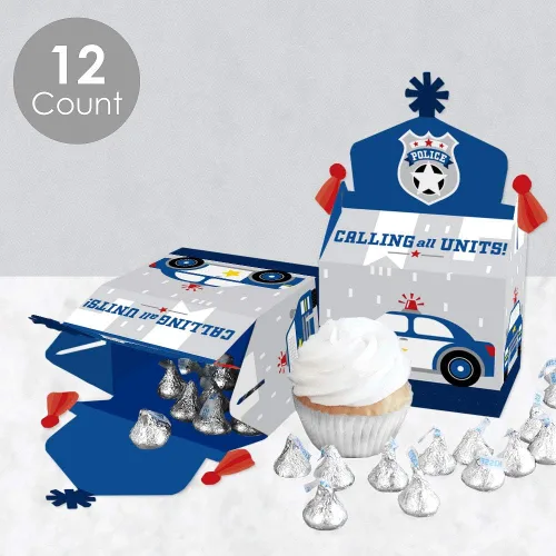 Miniatura 3 de Big Dot of Happiness Calling All Units - Caja de regalo de policía para fiestas de cumpleaños o baby shower, juego de 12