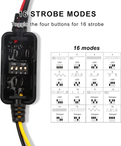 Miniatura 2 de Controlador estroboscópico de flash LED, 80 W universal DC9‑26 V, 16 modos estroboscópicos, luz de freno, intermitente, módulo estroboscópico de luz