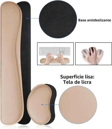 Miniatura 5 de Bloss Almohadilla de escritorio de cuero y reposamuñecas para teclado, alfombrilla grande para mouse + almohadilla para teclado + soporte de muñeca
