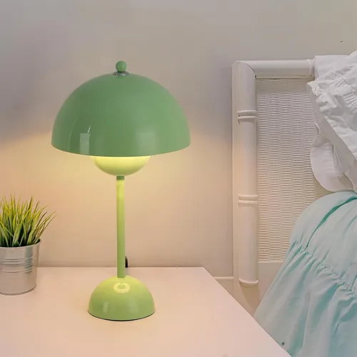 Miniatura 7 de COSYLUX Moderna lámpara de mesa pequeña para dormitorio, bonita lámpara de lectura con pantalla de cúpula reflectante para sala de estar, habitación