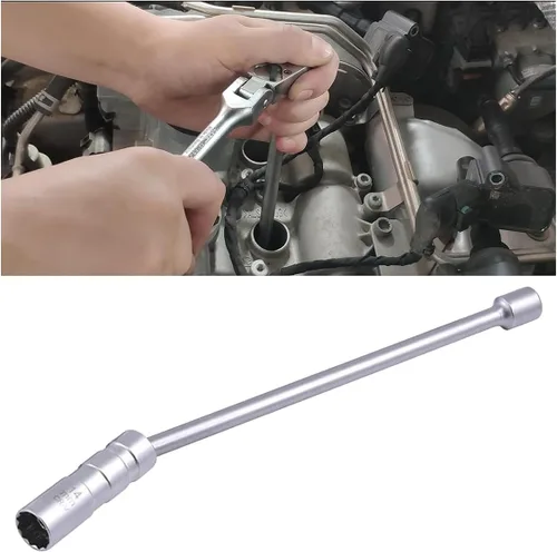 Miniatura 10 de JOYCOURT - Bujía magnética giratoria de 14 mm, llave de bujía de pared delgada de 3/8 pulgadas, bujía estándar de 12 puntas, herramienta