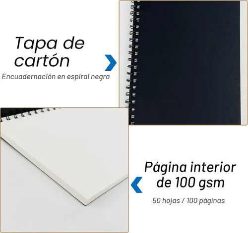 Miniatura 4 de DSTELIN Cuaderno en espiral en blanco, paquete de 3, tapa blanda, libro de bocetos, 100 páginas / 50 hojas, 7.5 pulgadas x 5.1 pulgadas, 100GSM