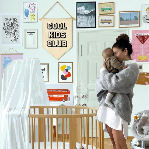Miniatura 2 de Señal de bandera del Club de Niños Genial - Regalos de arte para bebés recién nacidos, niños y niñas - Decoración de pared con pancarta