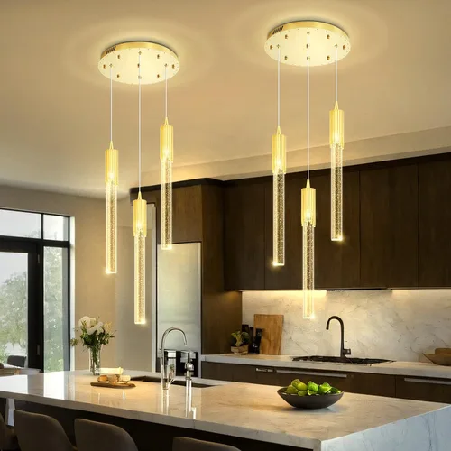 Miniatura 23 de Flashing God Candelabro LED moderno, 10 luces negras regulables, lámpara colgante con control remoto de techo alto para escalera, sala de estar