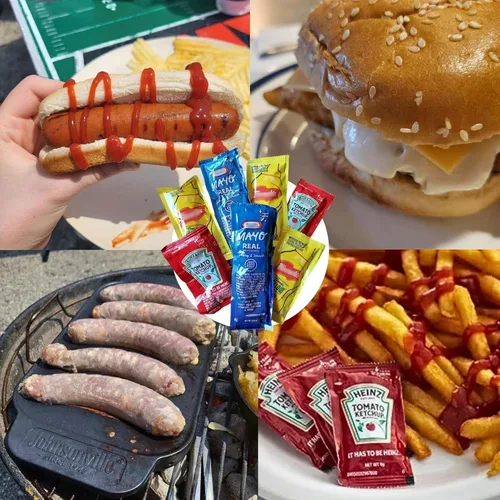 Miniatura 6 de Set de regalo: 25 paquetes de ketchup, 25 paquetes de mostaza y 25 paquetes de mayonesa - 75 paquetes de condimentos en total con clip y esparcidor
