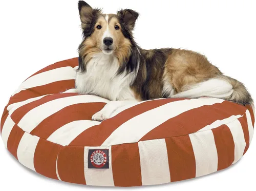 Miniatura 7 de Majestic Pet Products - Cama redonda pequeña para perros con rayas verticales negras para interiores y exteriores, con funda extraíble y lavable
