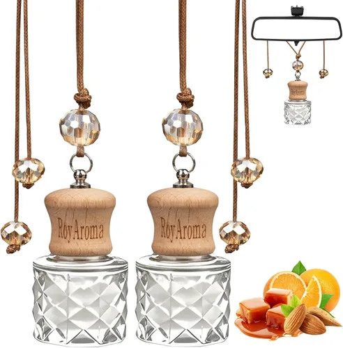 Miniatura 9 de RoyAroma Difusor ambientador ecológico para automóvil, difusor colgante para automóvil, paquete de 2, perfume de aceite esencial natural