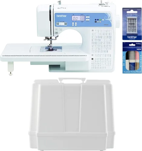 Miniatura 10 de Brother Máquina de coser y acolchar, computarizada, 165 puntadas integradas, pantalla LCD, mesa ancha, 8 pies prensatelas incluidos, blanco, 20x12x17