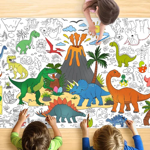 Miniatura 11 de Groovy - Mantel para colorear para niños, póster colorido de 30 x 72 pulgadas con letreros de paz, margarita, diseños retro, perfecto