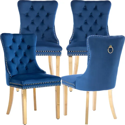 Miniatura 33 de Juego de 2 Sillas de Comedor Modernas de Mediados de Siglo, Tapizadas en Terciopelo Beige con Respaldo Acolchado, Sillas de Cocina y Comedor, Patas