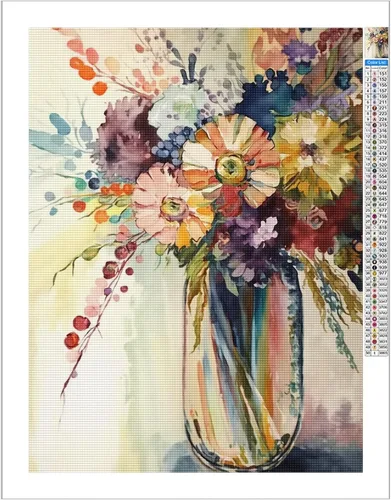 Miniatura 2 de CoHraeu Kits de pintura artística de diamantes de flores para adultos, pinturas de puntos de diamante de perforación completa para principiantes