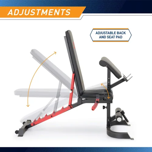 Miniatura 6 de Marcy Smith Machine Cage System Home Gym Multifunction Rack, Customizable Training Station Rojo