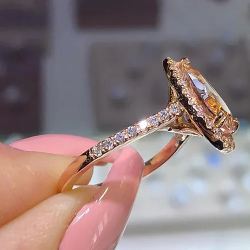 Miniatura 5 de Anillos para mujer, conjunto de diamantes cuadrados de moda, joyería de compromiso de lujo para mujer, regalos para mujer