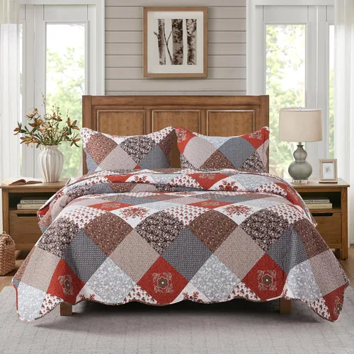 Miniatura 56 de HoneiLife Juego de colcha de tamaño King extragrande de 120 x 120 pulgadas, 3 piezas, California King extragrande, todas las estaciones, ropa