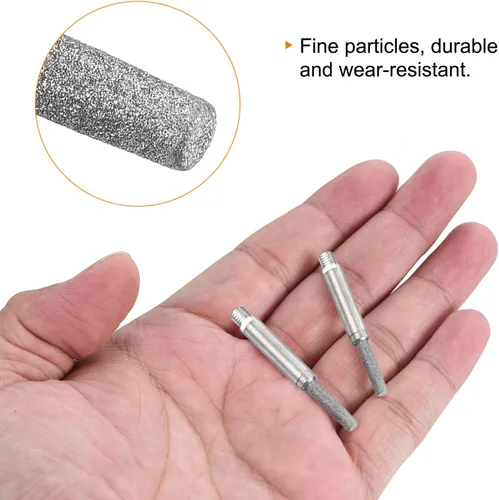 Miniatura 4 de PATIKIL Afilador de motosierra de diamante de 3/16 pulgadas, paquete de 5 herramientas de afilado para motosierra de manivela, color plateado