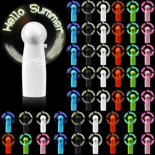Miniatura 4 de 12 piezas portátil mini batería potente ventilador Hola verano LED pequeño ventilador personal recuerdo de fiesta regalo de verano para viajes
